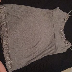 Gray spaghetti strap tank